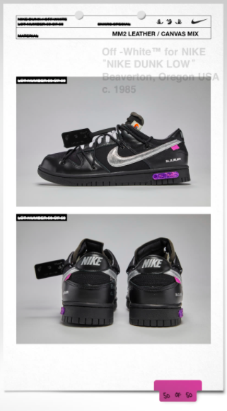Off-White x Nike Dunk Low: así son las 50 zapatillas que van a