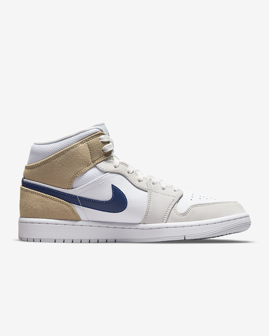 zapatillas Air Jordan 1 Mid Tan Suede Navy 2021