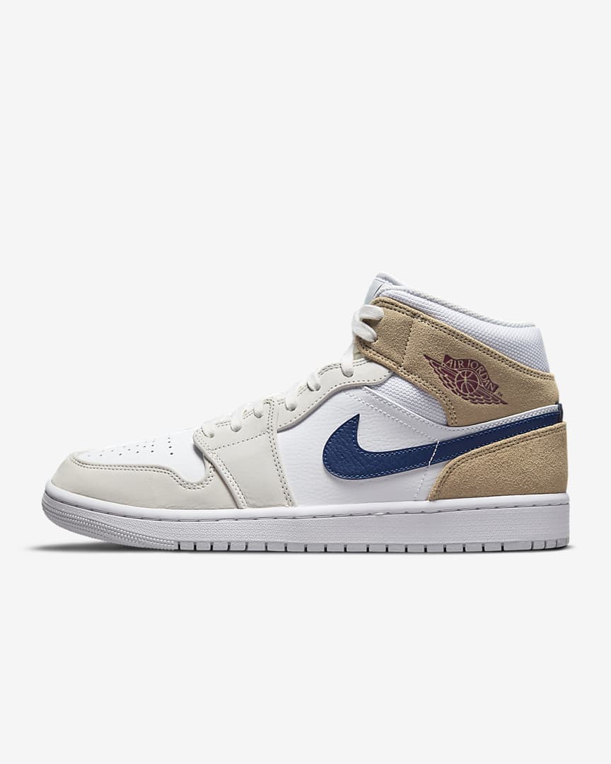 zapatillas Air Jordan 1 Mid Tan Suede Navy 2021