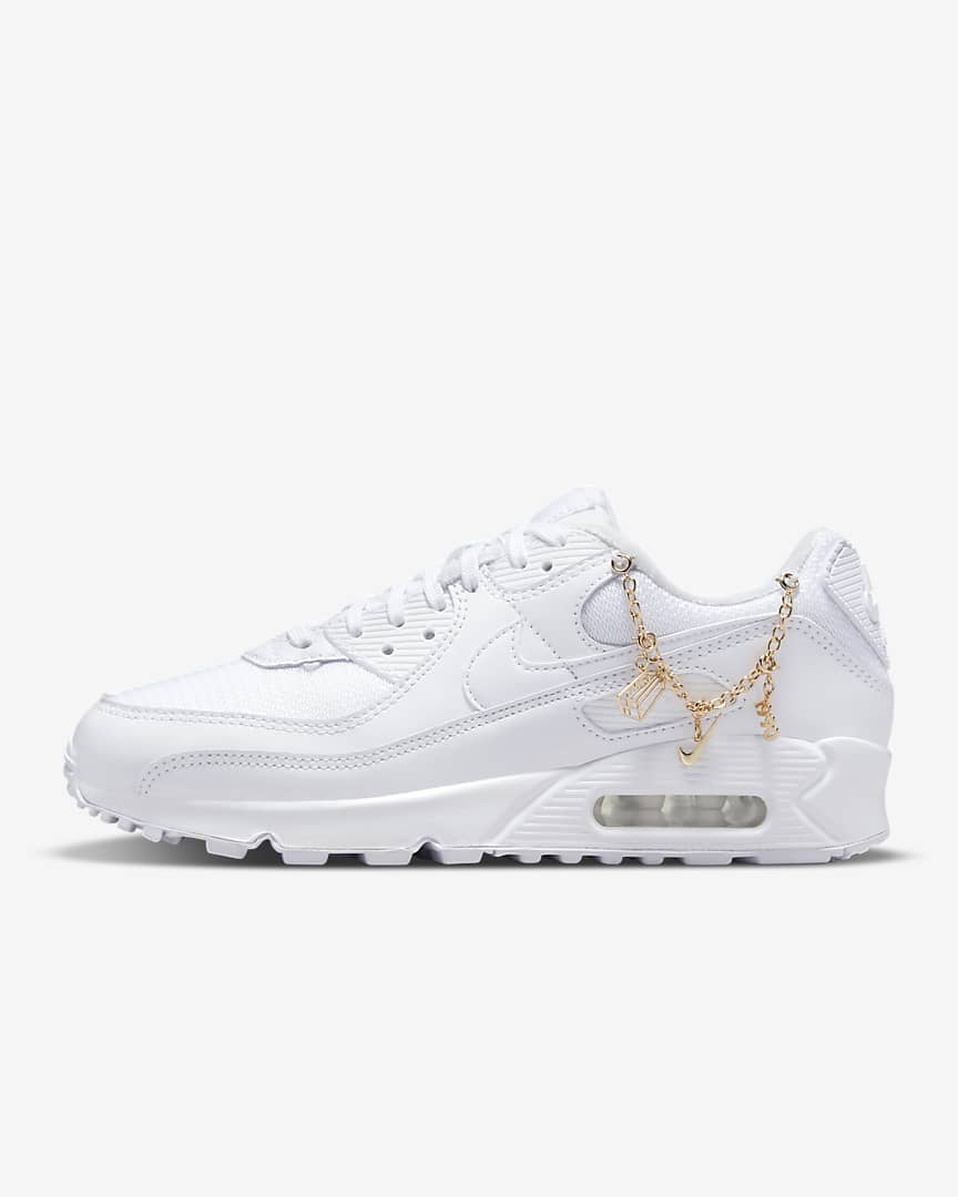 air-max-90 blancas cadenas doradas