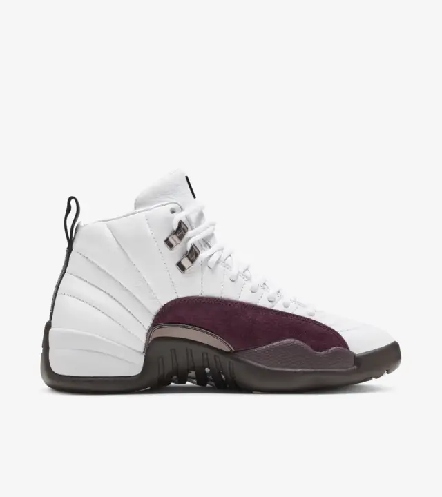 Air Jordan 12 x A Ma Maniére para mujer White and Burgundy Crush_1