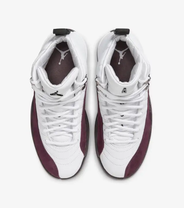 Air Jordan 12 x A Ma Maniére para mujer White and Burgundy Crush_4