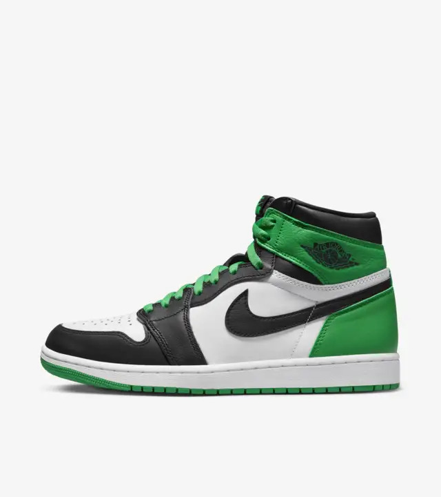 Air Jordan 1 High Black and Lucky Green