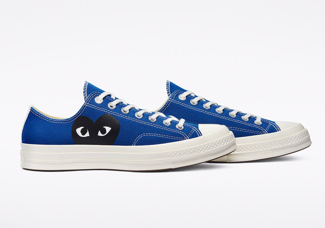 zapatillas Converse x Comme des Garçons cdg PLAY Chuck 70 ‘Blue Quartz’ y ‘Steel Grey’