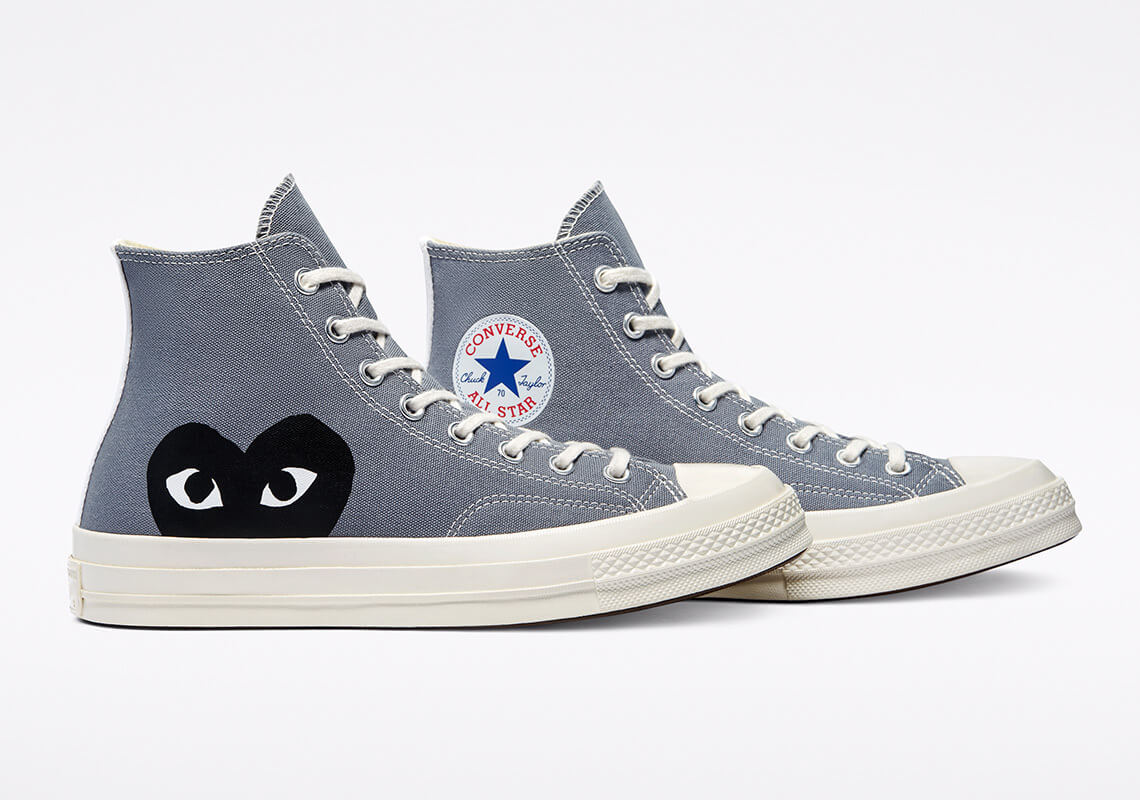 zapatillas Converse x Comme des Garçons cdg PLAY Chuck 70 ‘Blue Quartz’ y ‘Steel Grey’