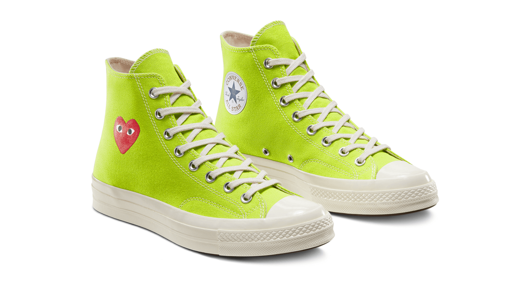 Converse x Comme des Garçons PLAY Chuck 70 Low Top 2020 verde o acid lemon