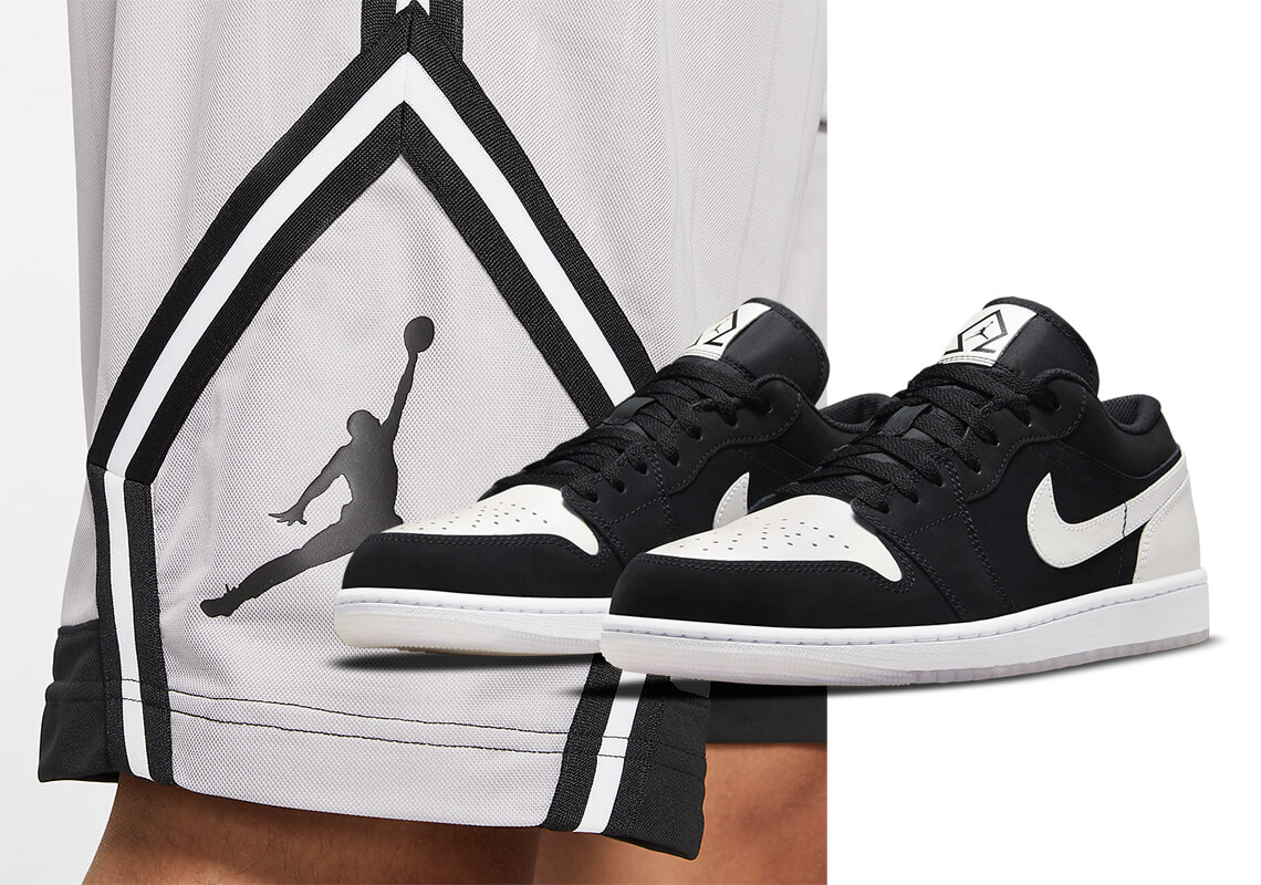 🥇 Air Jordan 1 low “White/Black” DIAMANTE