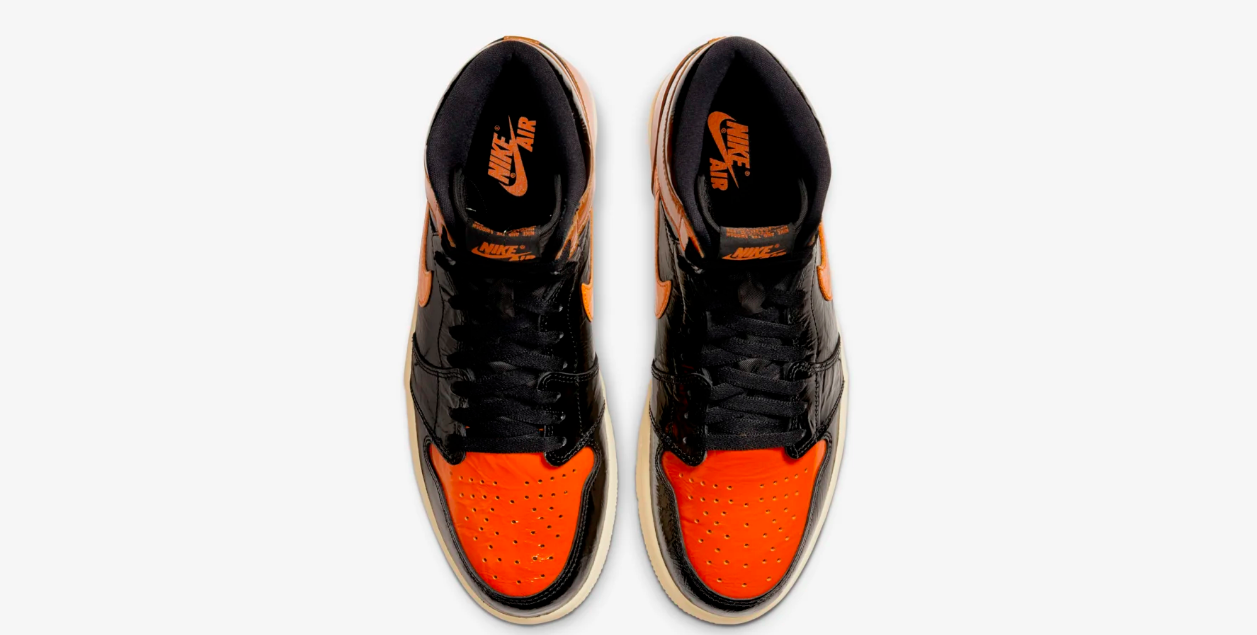 Jordan 1 naranja clearance charol