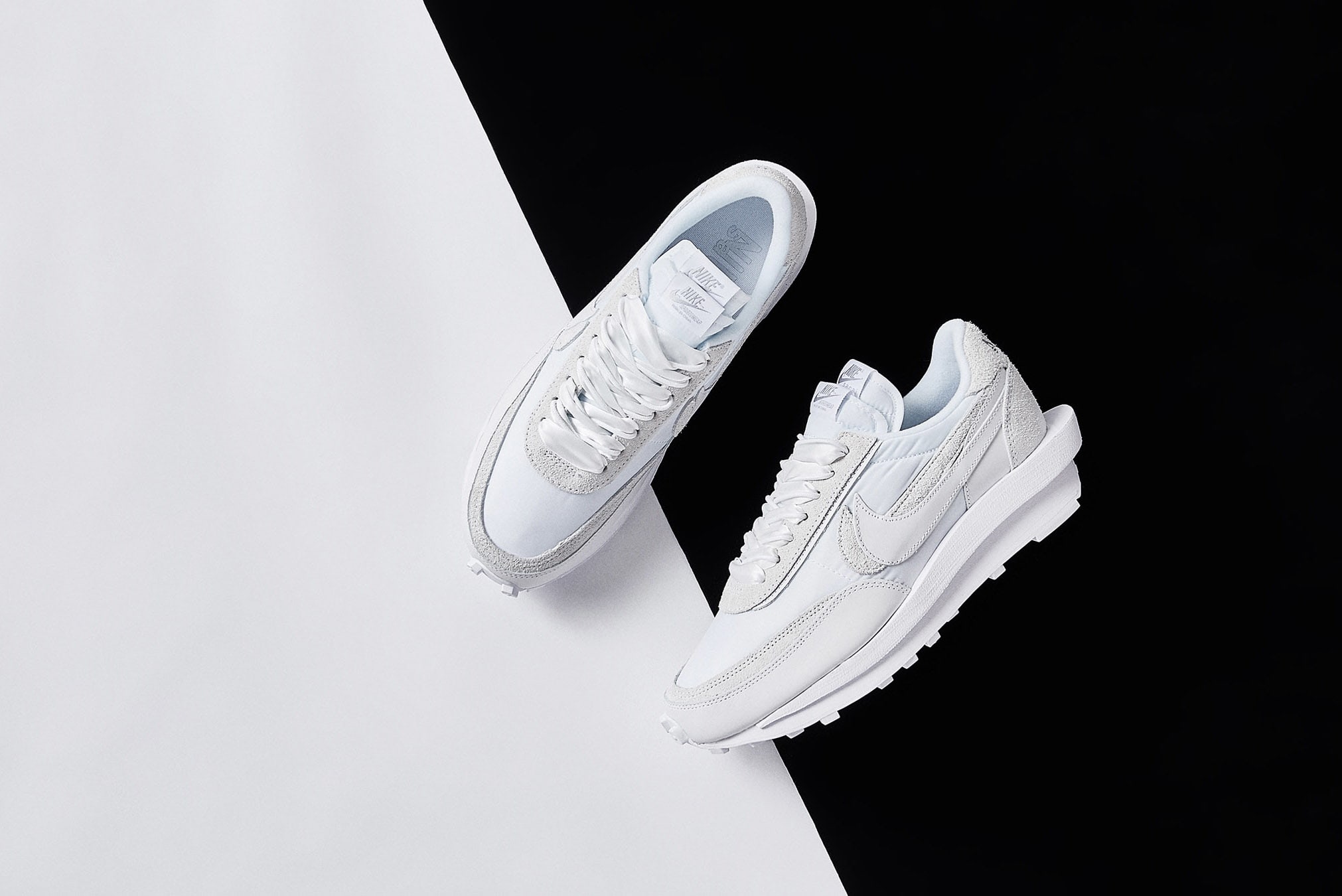 🎖 Colaboración NIKE x SACAI LDWAFFLE blancas y negras