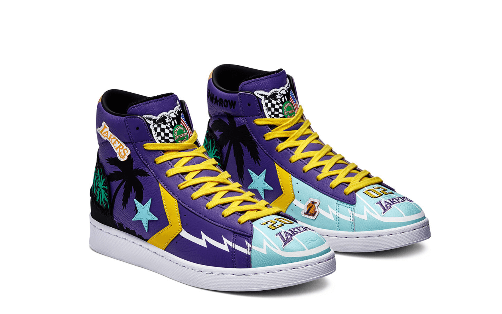 Converse x Chinatown Market “Lakers Championship Jacket” Pro Leather High Top 2021 