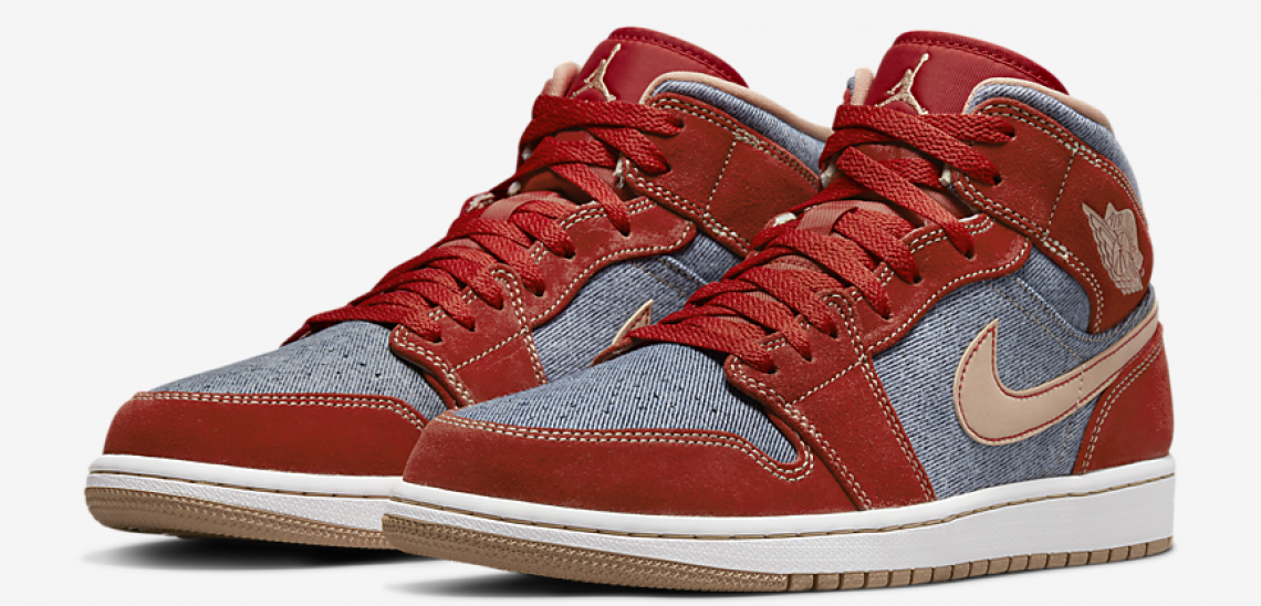zapatillas Air Jordan 1 Mid SE Denim Red 2021