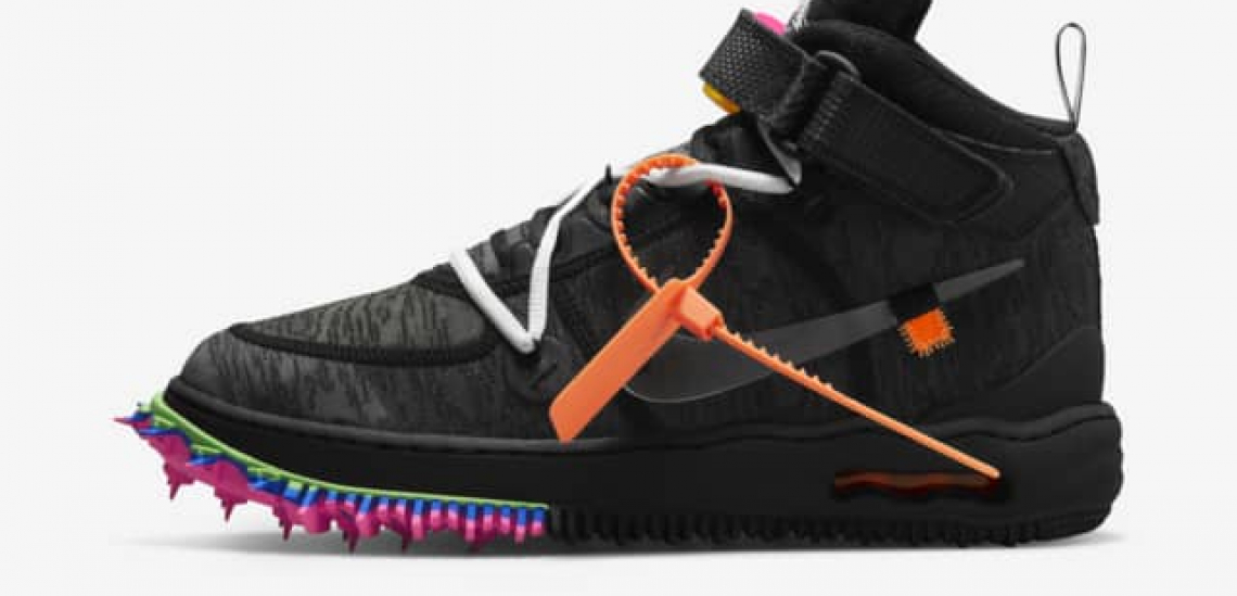 Off-White x Nike Air Force 1 Mid negras
