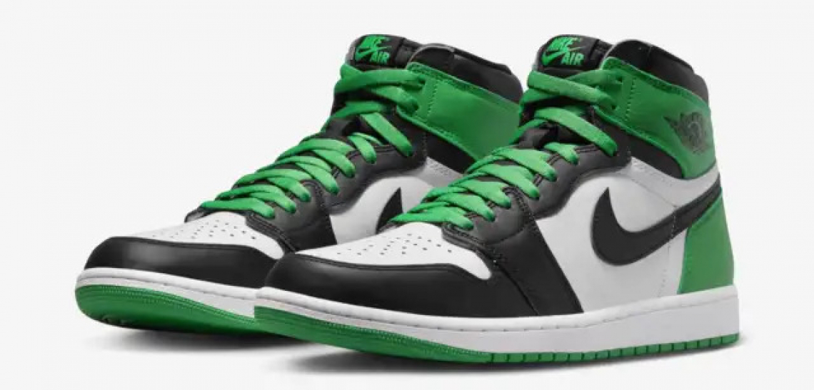 Air Jordan 1 High Black and Lucky Green