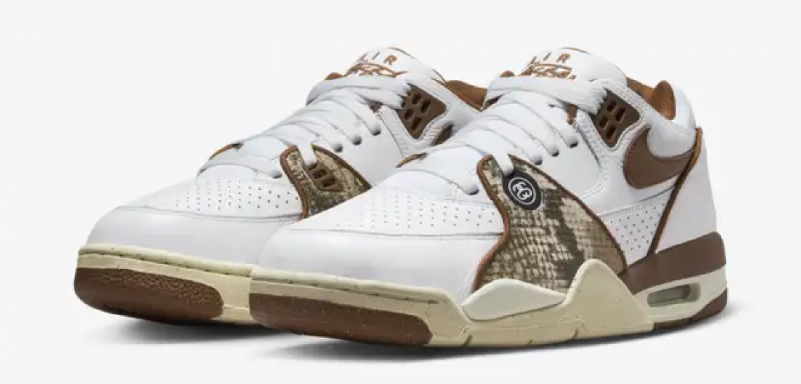 nike air flight 89 low x stussy white and pecan 2023