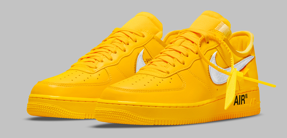 CUERO AMARILLO EN LAS NUEVAS AIR FORCE 1 OFF WHITE