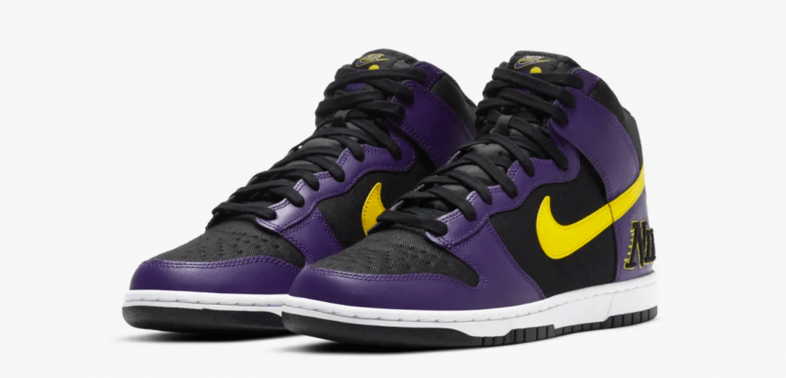 zapatillas Nike Dunk High Court Purple 2021 Los Ángeles Lakers