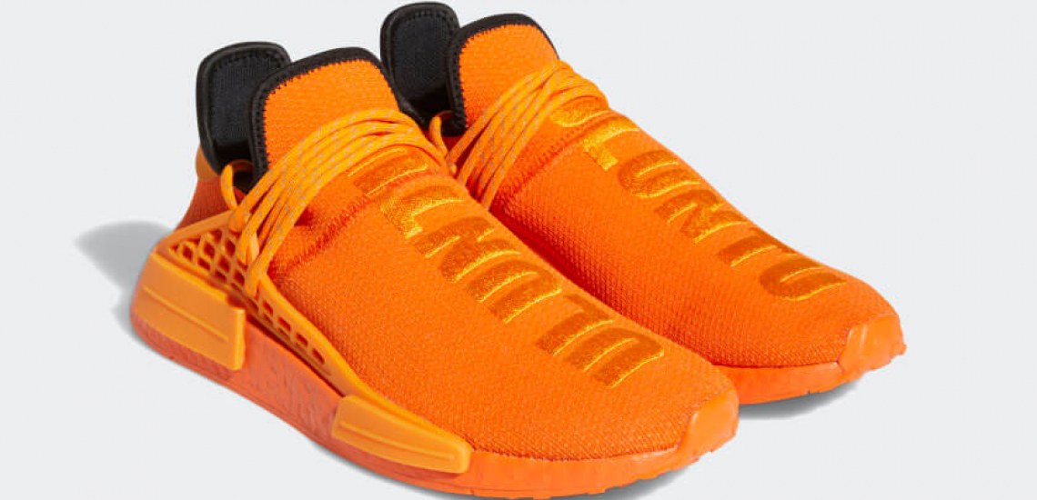 🥇 NUEVAS Adidas Pharrell Williams HU NMD "ORANGE" zapatillasysneakers.com