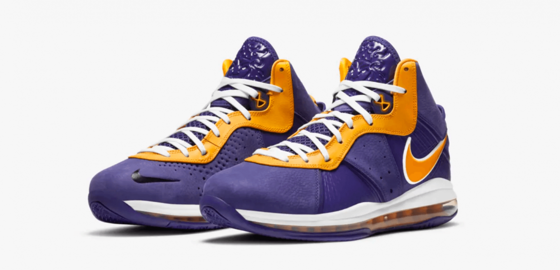  zapatillas Nike Lebron 8 Lakers Purple 2020 baloncesto NBA color púrpura