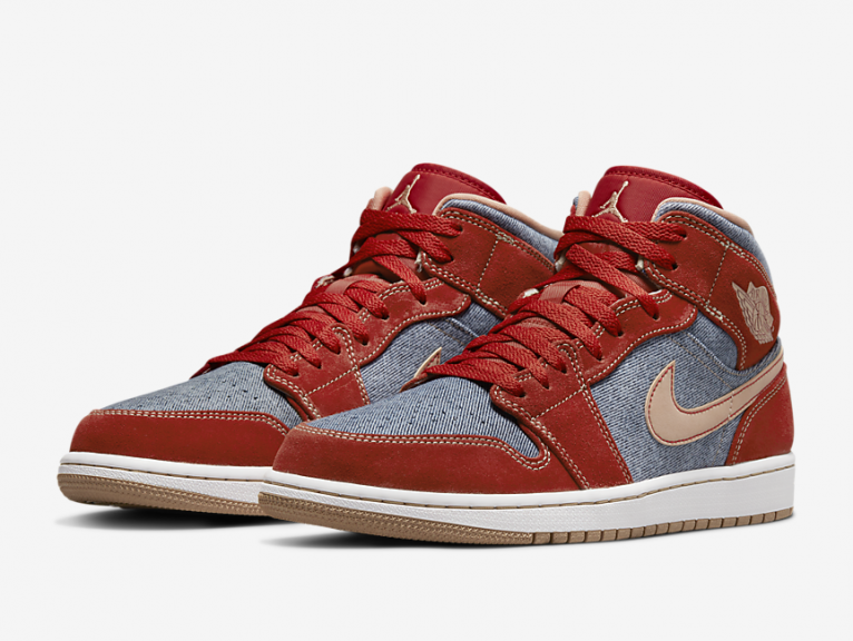 zapatillas Air Jordan 1 Mid SE Denim Red 2021