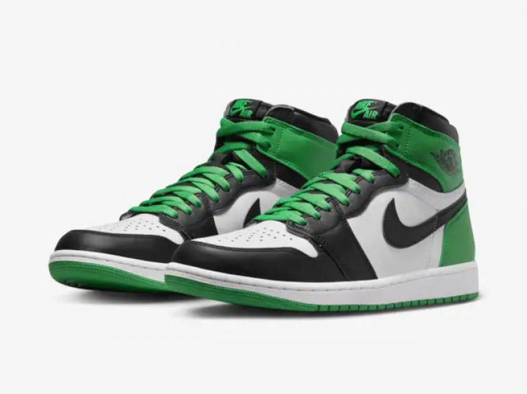 Air Jordan 1 High Black and Lucky Green