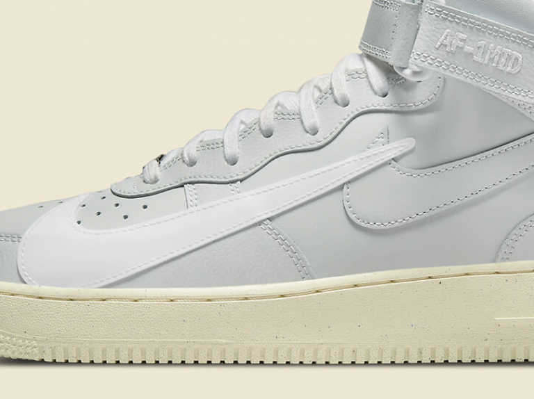 Nike Air Force 1 Mid grey sail farefoot swoosh big Cactus Plant Flea Market 2022