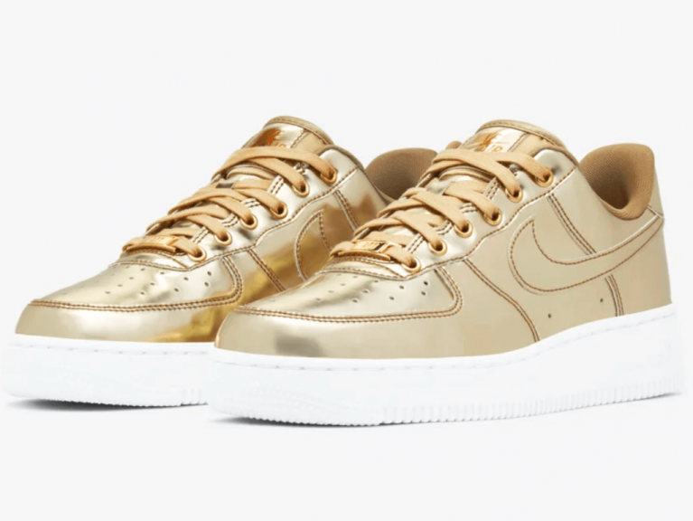 Nike Air Force 1 metallic gold