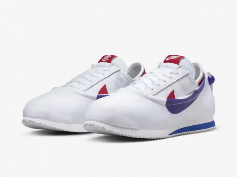 nike Cortez x CLOT White and Game Royal 'Forrest Gump'