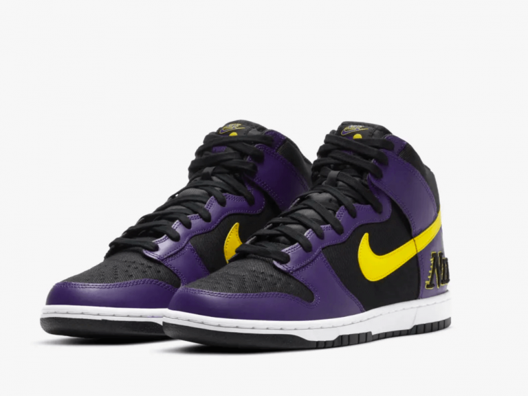 zapatillas Nike Dunk High Court Purple 2021 Los Ángeles Lakers