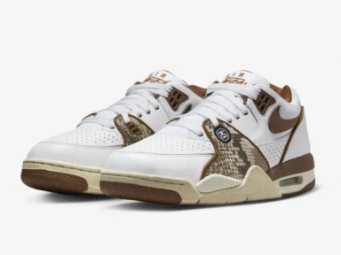 Nike cleat air flight 89 low x stussy white and pecan 2023
